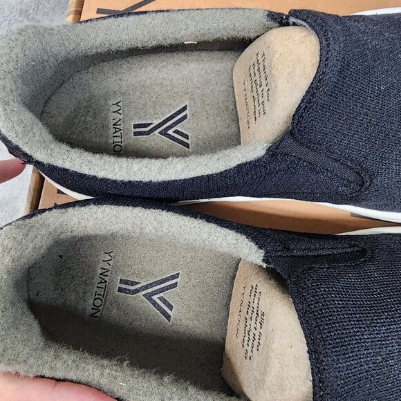 YY Nation Shoes Mens Size 10 Nimbo Bamboo Black Bamboo Slip On Sneakers *NWT* - Picture 12 of 14